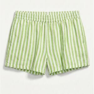 Old Navy Womens 2X Coastal Resortwear Preppy Nautical Linen Beach Pull On Shorts